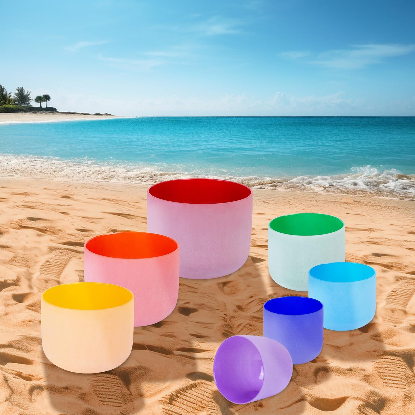 Sevenbowls Singing Bowls 432hz B Note 8-Inch Crystal Singing Bowl With A Free Mallet And O-Ring For Sound Healing, Meditation, Yoga, and Sound Baths