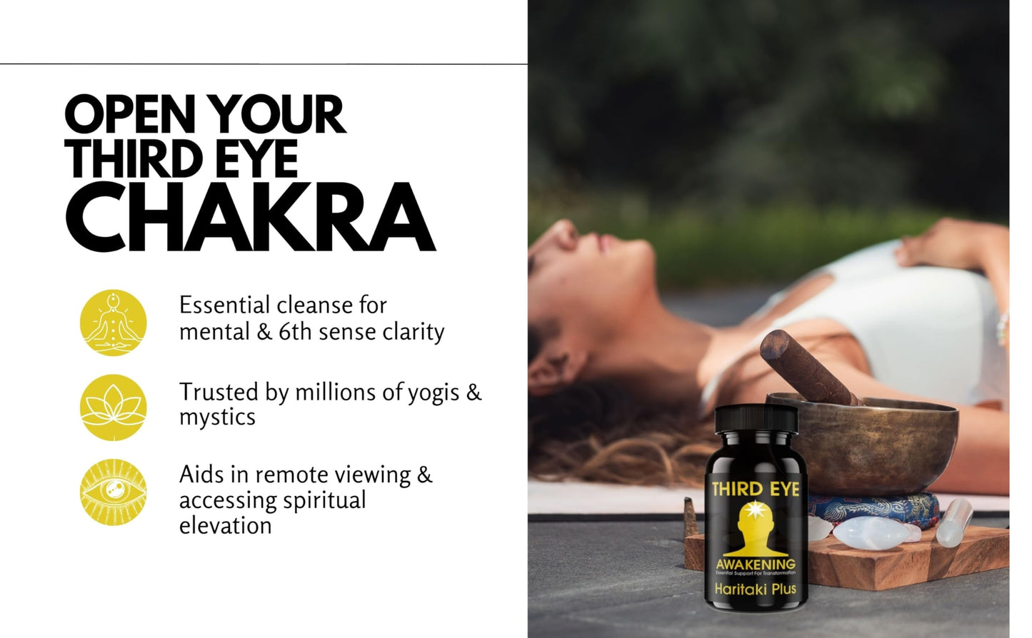 Third Eye Awakening - Organic Haritaki Capsules- Kailash Herbals-100 Capsules- 650 mg Each-Terminalia chebula- Vegan not sold in UK