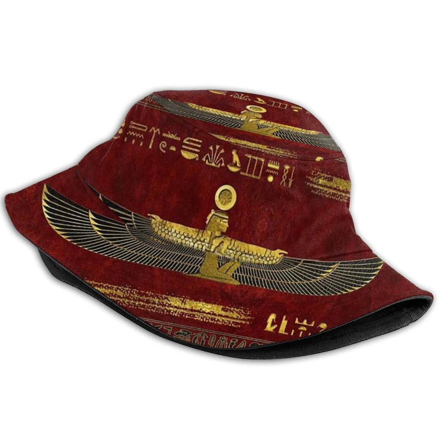 Hieroglyphic Hat African Egyptian Culture Bucket Hat Summer Fisherman Cap Outdoor Beach Sun Hat