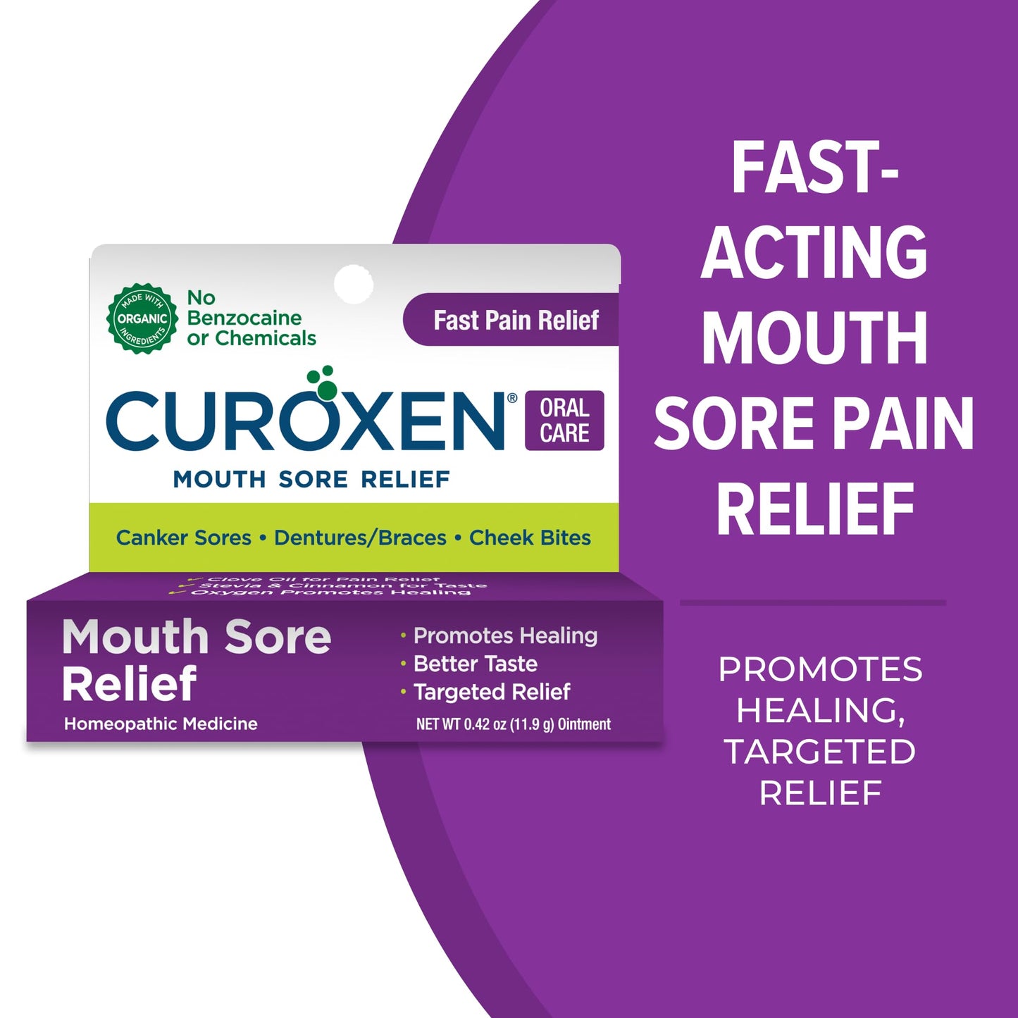 CUROXEN Mouth Sore Gel, Natural Relief for Inside Mouth Sores with Olive Oil, Calendula, and Clove – 0.42 oz