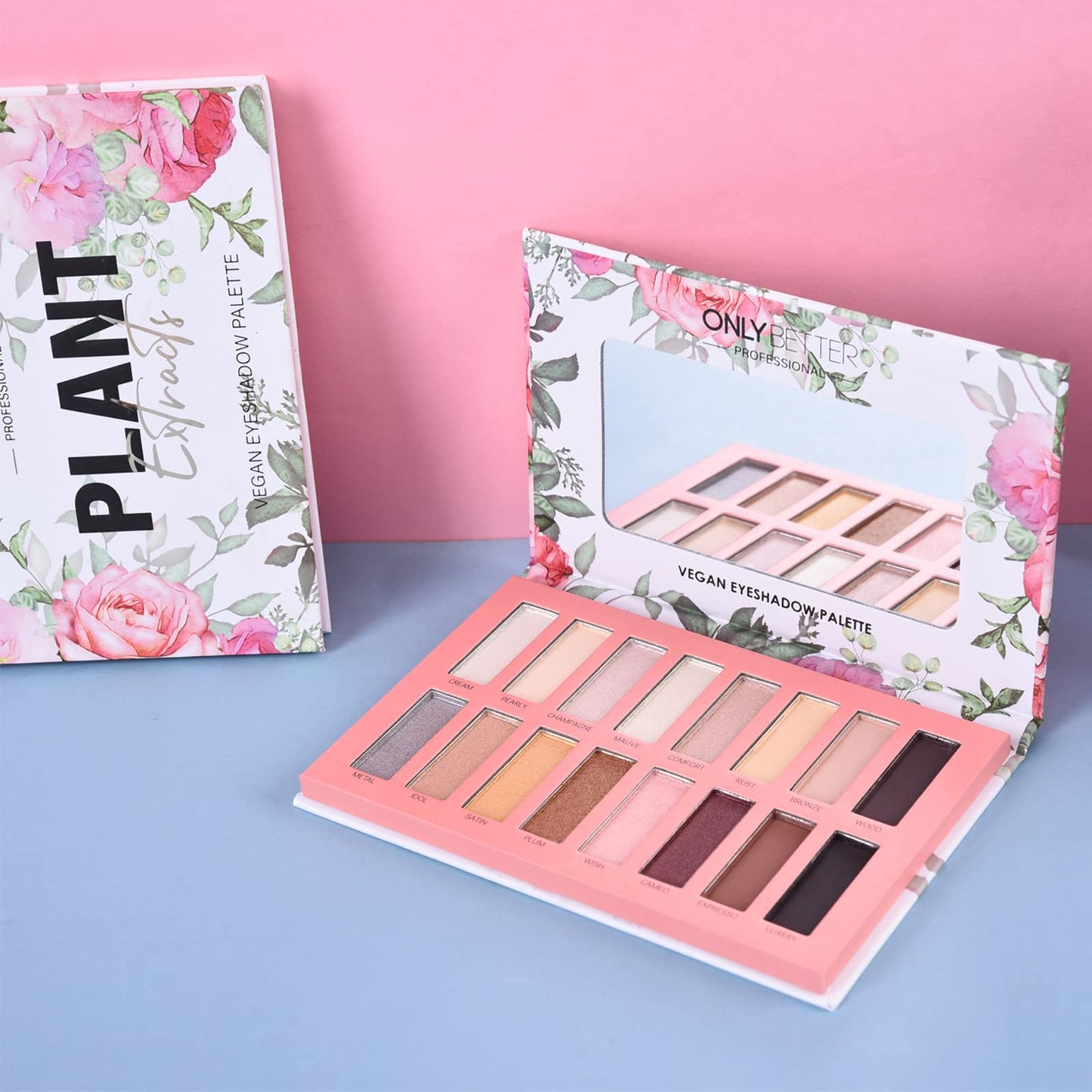 ORGANIC MAKEUP 💄 ONLYBETTER Vegan Eyeshadow Palette, Nude Eyeshadow Palette, 16 Shades Organic Eyeshadow palette high pigmented eyeshadow palette Colorful Eyeshadow Palette Long Lasting Nude Eyeshadow Shimmer Palette