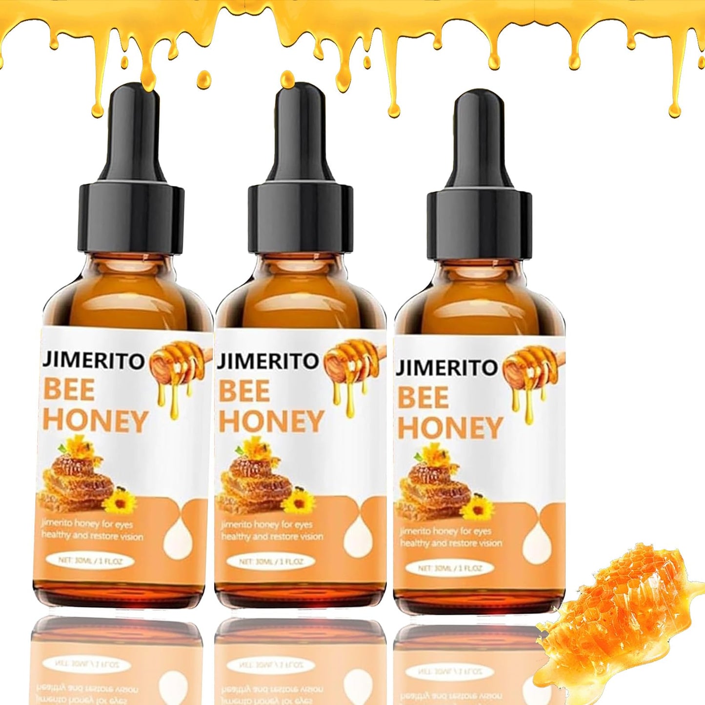 Jimerito Honey for Eye,Jimerito Honey Eye Drops,Stingless Bee Honey (2 Bottles)
