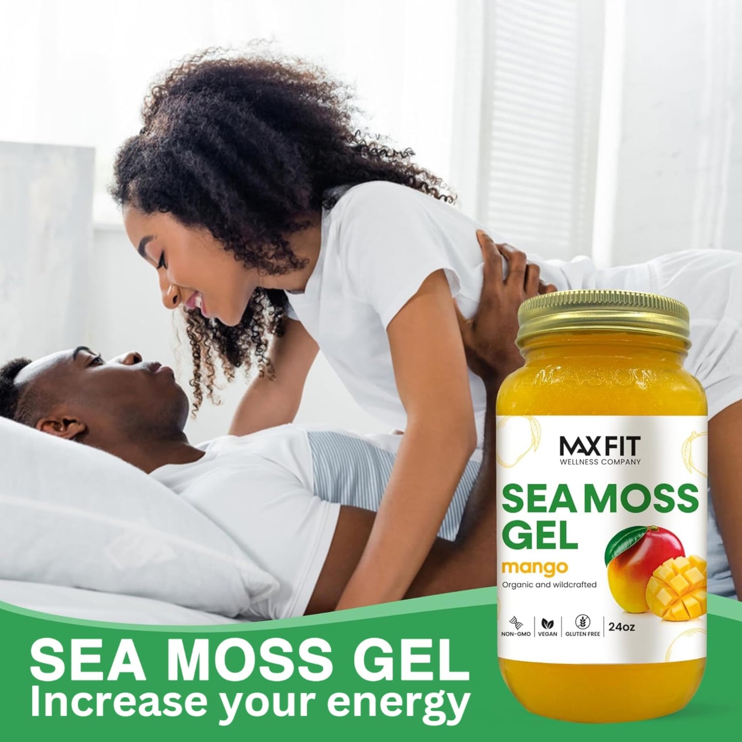 Sea Moss Gel Organic Raw (12 Flavors) 24oz Wildсrafted Gold Sea Moss Gel from Saint Lucia | 92 Vitamins and Minerals | Pure Raw+Non-GMO | Vegan Superfood