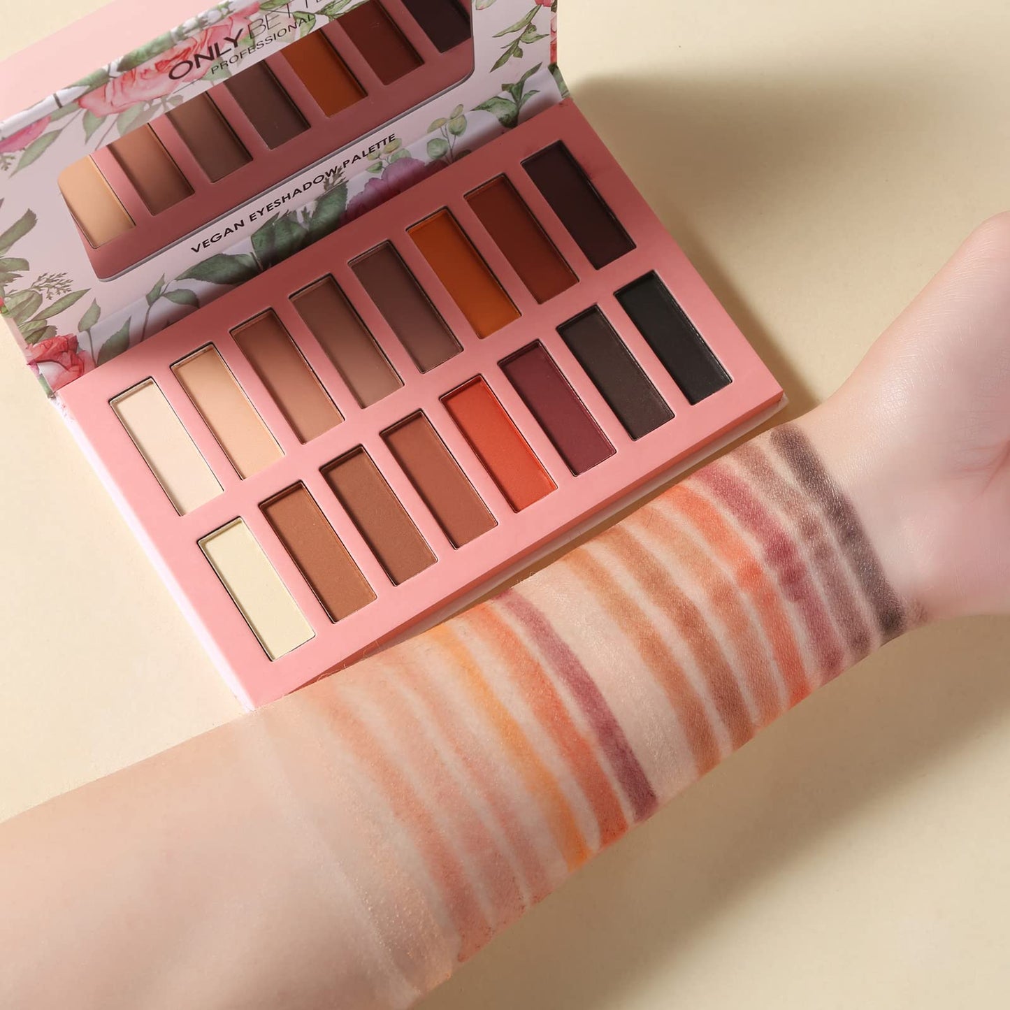 ORGANIC MAKEUP 💄 ONLYBETTER Vegan Eyeshadow Palette, Nude Eyeshadow Palette, 16 Shades Organic Eyeshadow palette high pigmented eyeshadow palette Colorful Eyeshadow Palette Long Lasting Nude Eyeshadow Shimmer Palette