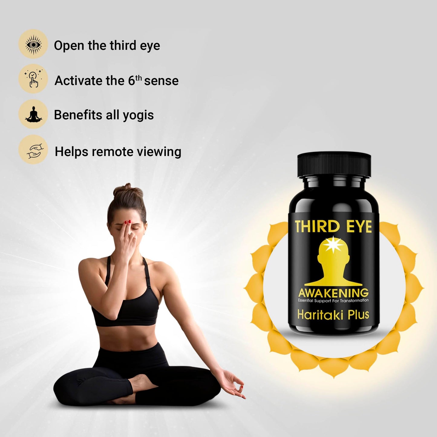 Third Eye Awakening - Organic Haritaki Capsules- Kailash Herbals-100 Capsules- 650 mg Each-Terminalia chebula- Vegan not sold in UK