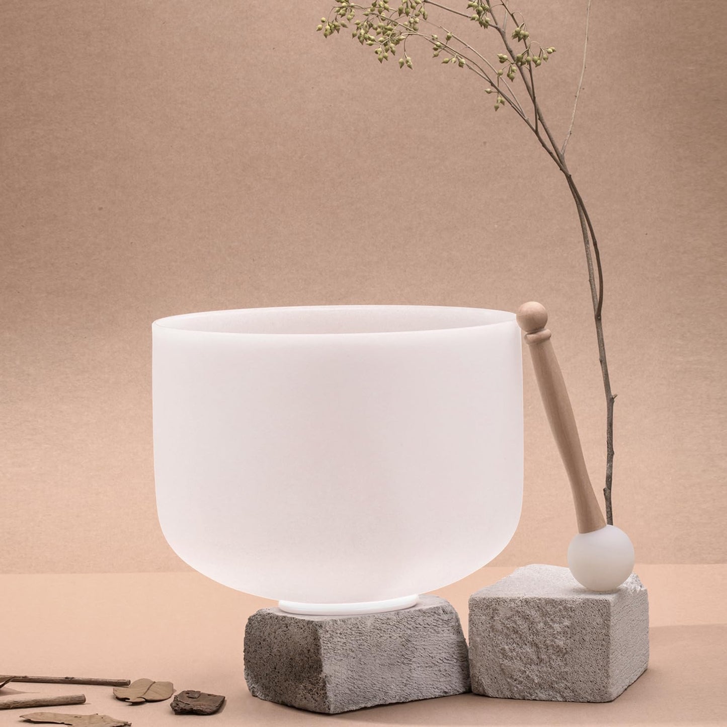 Sevenbowls Singing Bowls 432hz B Note 8-Inch Crystal Singing Bowl With A Free Mallet And O-Ring For Sound Healing, Meditation, Yoga, and Sound Baths