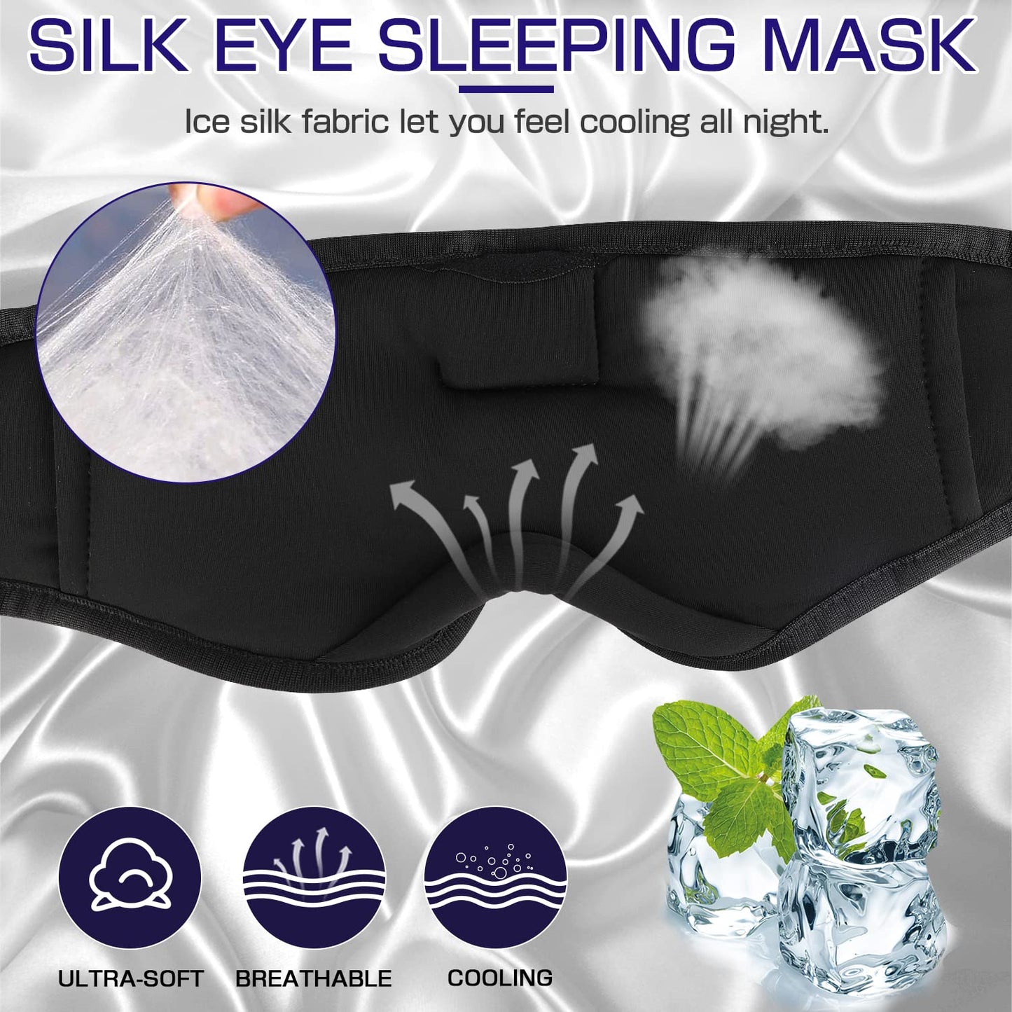 Lucid Dreaming Sleep Headphones, 3D Sleep Mask Bluetooth Wireless Music Eye Mask, Sleeping Headphones for Side Sleepers Sleep Mask with Bluetooth Headphones Ultra-Thin Stereo Speakers Perfect for Sleeping