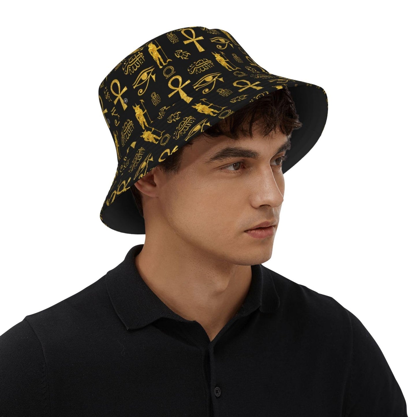 Ankh Cross Bucket Hats for Men Women Gifts Beach Outdoor Packable Ancient Egyptian Fisherman Caps Prevent Sun Hat