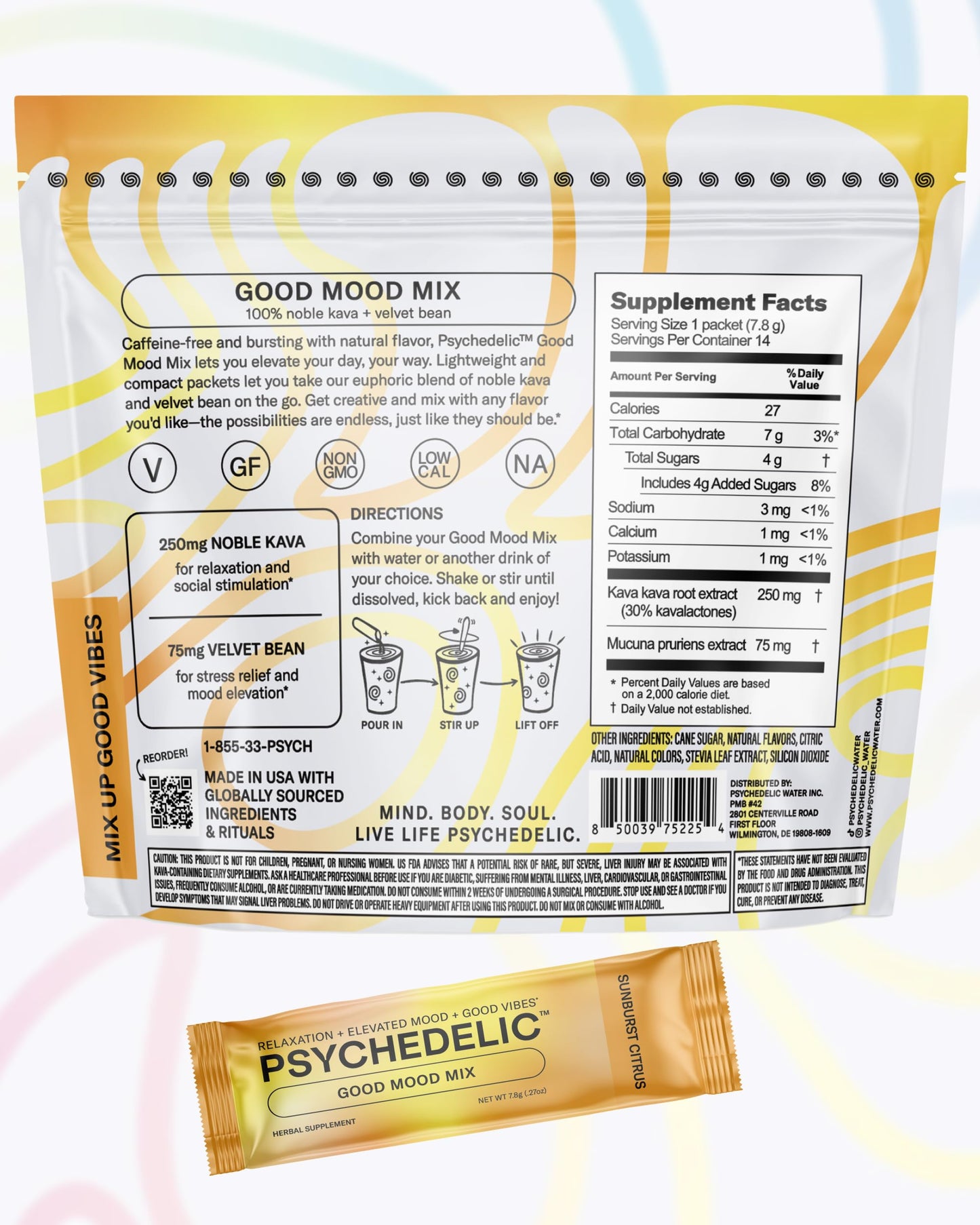 Easy Alcohol Alternative with Buzz - Calming Kava Drink Mix (14x5.5g) Flavored Kava Powder - Calming Drink Powder Packets - Easy Open Single Serving Drinks - 14 Calm Packets - Grape