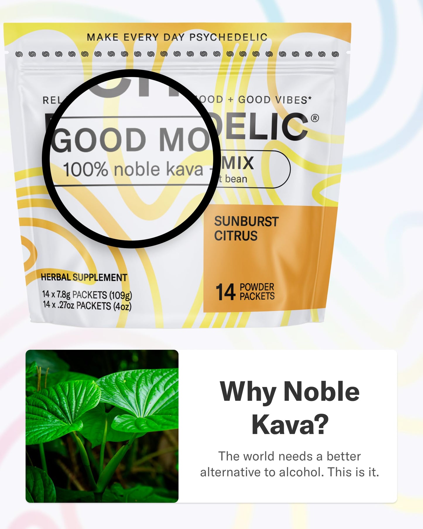 Easy Alcohol Alternative with Buzz - Calming Kava Drink Mix (14x5.5g) Flavored Kava Powder - Calming Drink Powder Packets - Easy Open Single Serving Drinks - 14 Calm Packets - Grape