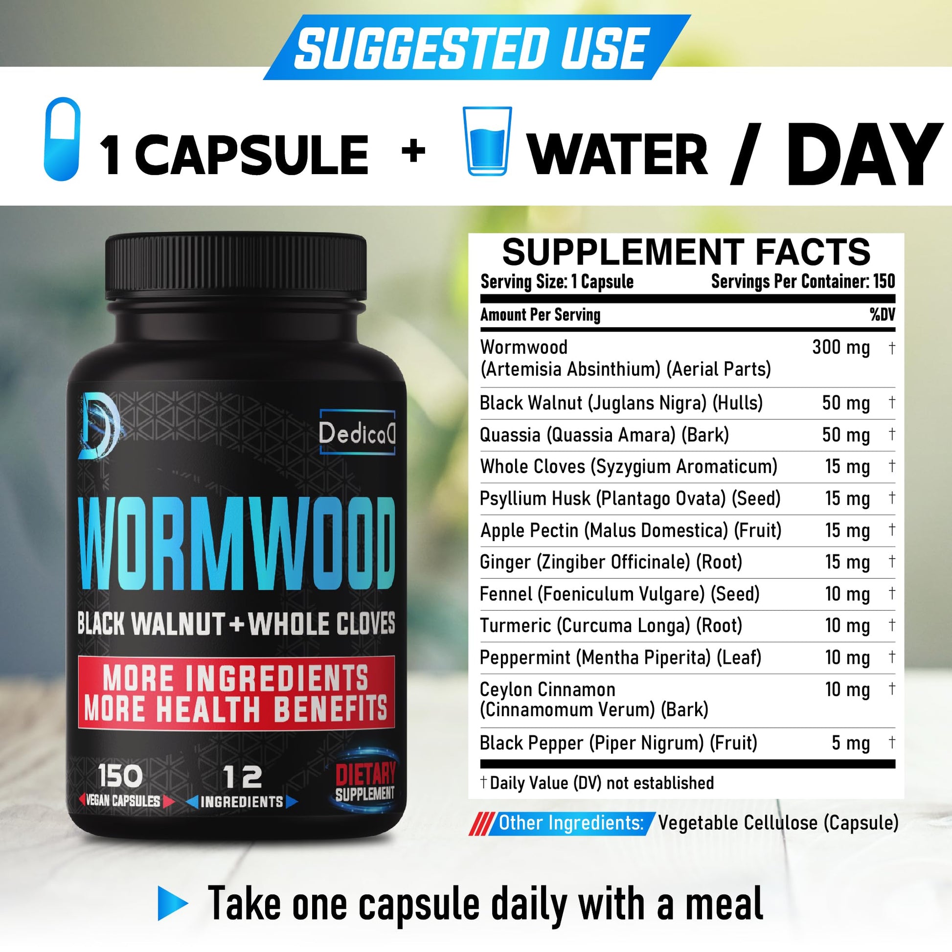 Sweet Wormwood Black Walnut Whole Clove Capsules Parasite Cleanse.