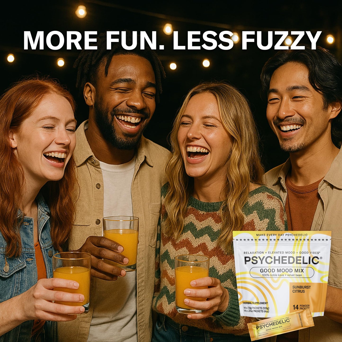 Easy Alcohol Alternative with Buzz - Calming Kava Drink Mix (14x5.5g) Flavored Kava Powder - Calming Drink Powder Packets - Easy Open Single Serving Drinks - 14 Calm Packets - Grape