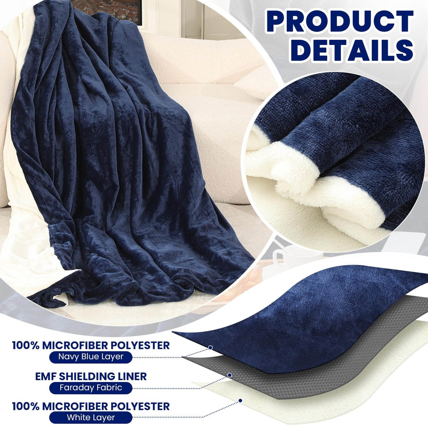 EMF Blanket Protection Blocks EMF Waves So Your Dreams Aren’t Hijacked By Deceptive Frequencies. Two Sided Reversible Can Use for Beds or Couches Great For Travel Blocks ELF Waves. ☢️