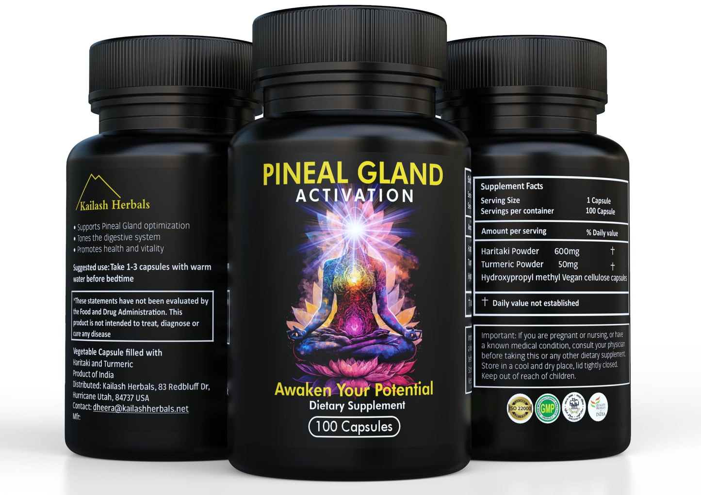 Pineal Gland Activation Supplement - Supports Decalcification, Third Eye Awakening, Intuition, and Mental Clarity - 100 Vegan Capsules