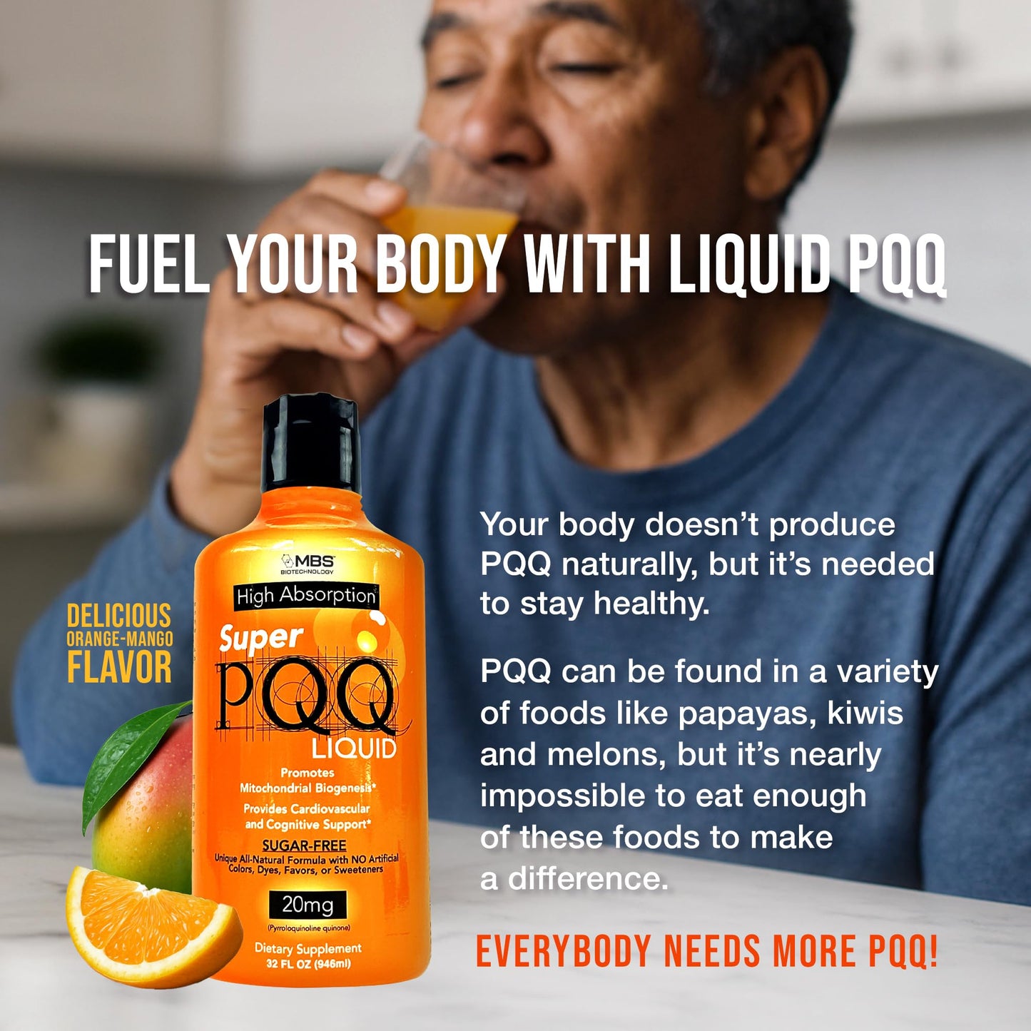Cellular Biotechnology - Super PQQ Liquid - Highly Absorbable Pyrroloquinoline Quinone 20 Milligram, Best Liquid PQQ for Mitochondrial Biogenesis 🧬Supports Heart Health, Cognitive Function and Mental Focus 🧠