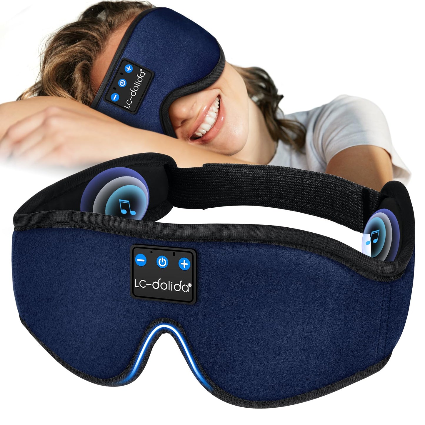 Lucid Dreaming Sleep Headphones, 3D Sleep Mask Bluetooth Wireless Music Eye Mask, Sleeping Headphones for Side Sleepers Sleep Mask with Bluetooth Headphones Ultra-Thin Stereo Speakers Perfect for Sleeping