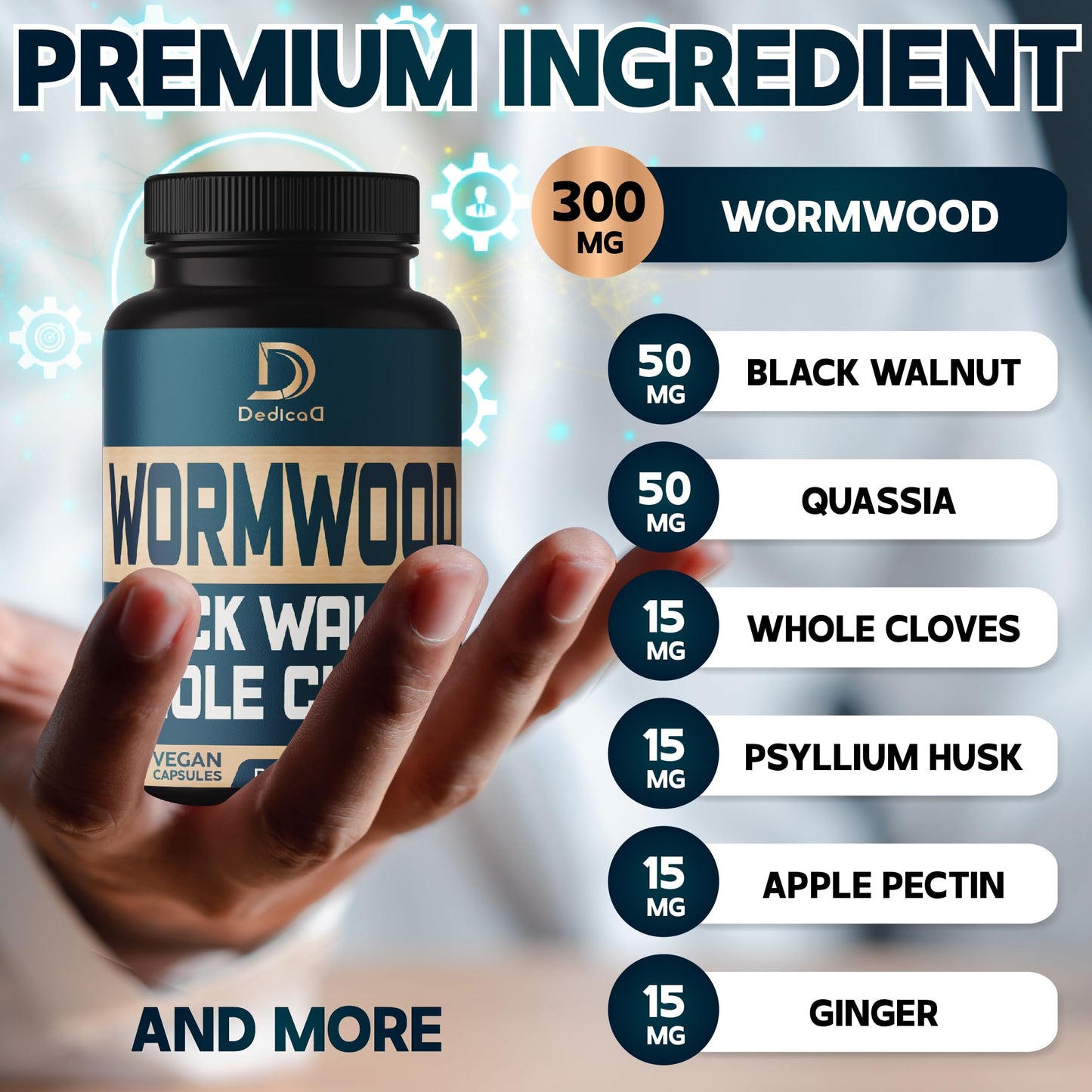 Sweet Wormwood Black Walnut Whole Clove Capsules Parasite Cleanse.