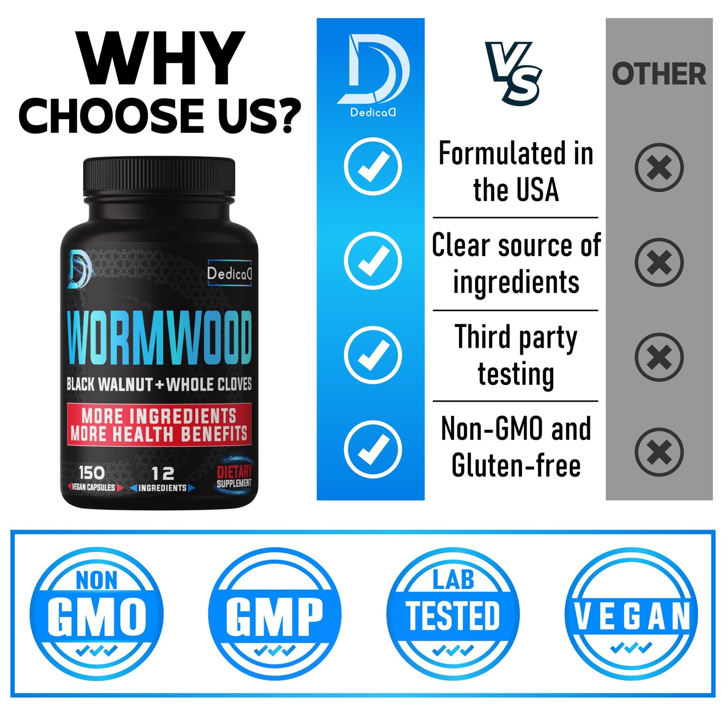 Sweet Wormwood Black Walnut Whole Clove Capsules Parasite Cleanse.