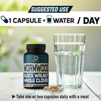 Parasite Cleanse Wormwood Extract  - 90 Capsules - 12 Herbs Blended Black Walnut Hulls, Clove & More not Available in UK not available in the Netherlands.
