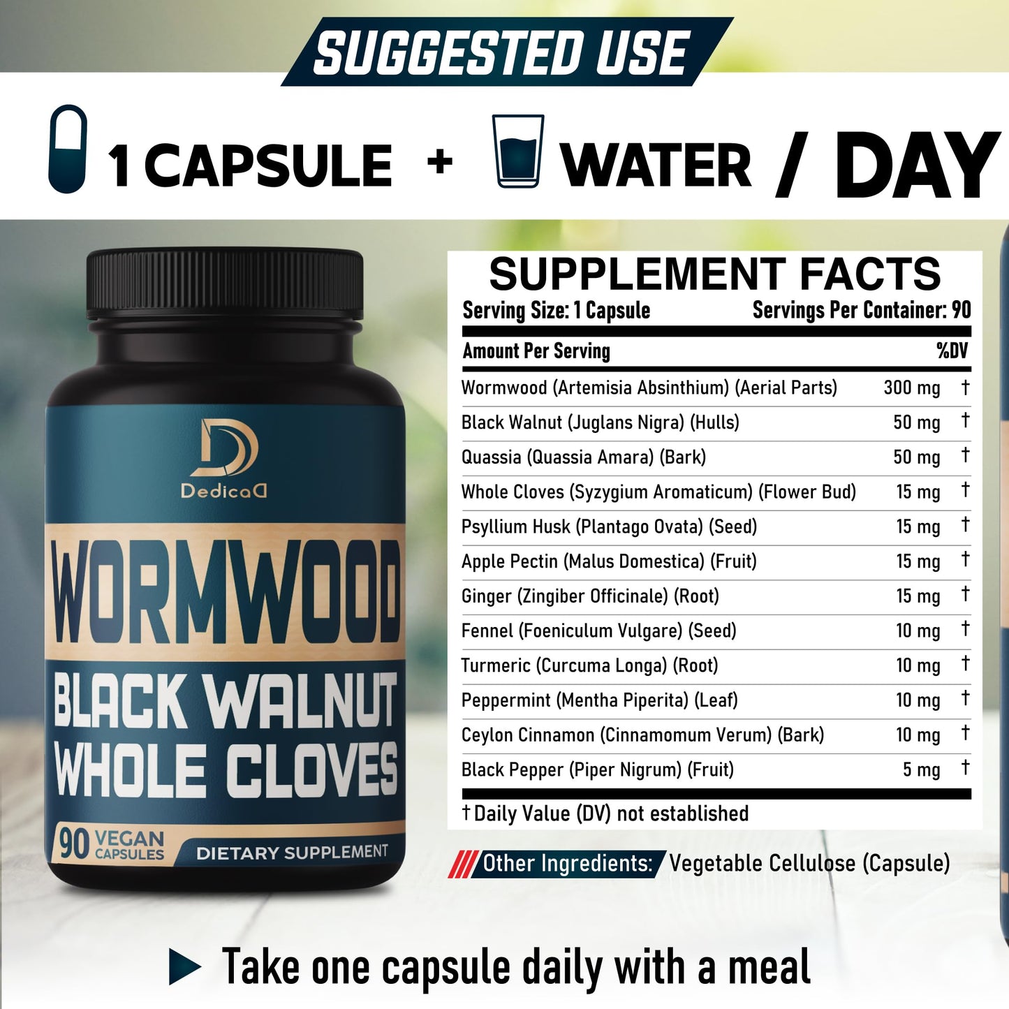 Sweet Wormwood Black Walnut Whole Clove Capsules Parasite Cleanse.