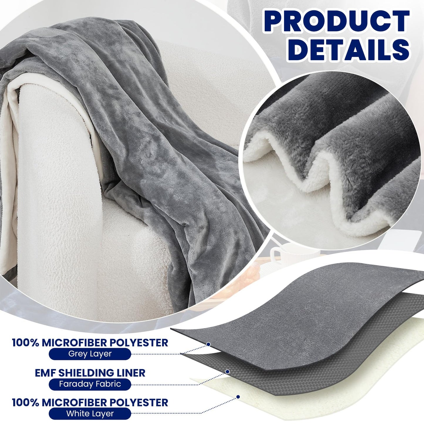 EMF Blanket Protection Blocks EMF Waves So Your Dreams Aren’t Hijacked By Deceptive Frequencies. Two Sided Reversible Can Use for Beds or Couches Great For Travel Blocks ELF Waves. ☢️