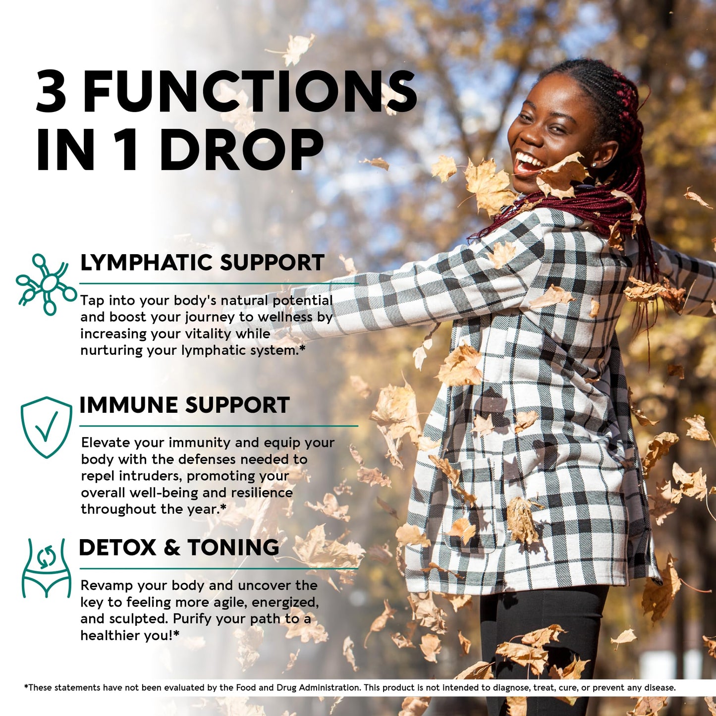 Organic Lymphatic Drainage Drops - Lymph Detox Supplement, 2 fl - 8-in-1 Herbs as Echinacea, Dandelion - Made in USA - Immune System Support & Cleanse -