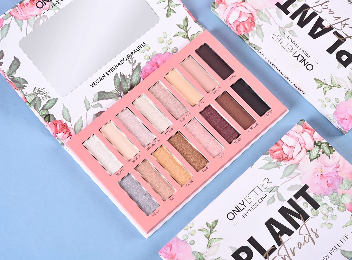 ORGANIC MAKEUP 💄 ONLYBETTER Vegan Eyeshadow Palette, Nude Eyeshadow Palette, 16 Shades Organic Eyeshadow palette high pigmented eyeshadow palette Colorful Eyeshadow Palette Long Lasting Nude Eyeshadow Shimmer Palette