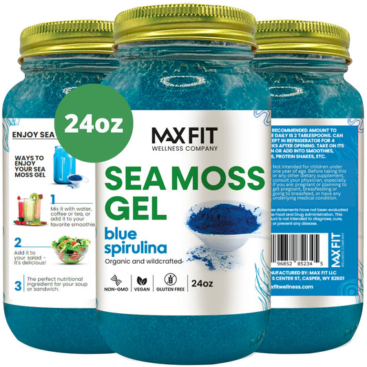 Sea Moss Gel Organic Raw (12 Flavors) 24oz Wildсrafted Gold Sea Moss Gel from Saint Lucia | 92 Vitamins and Minerals | Pure Raw+Non-GMO | Vegan Superfood