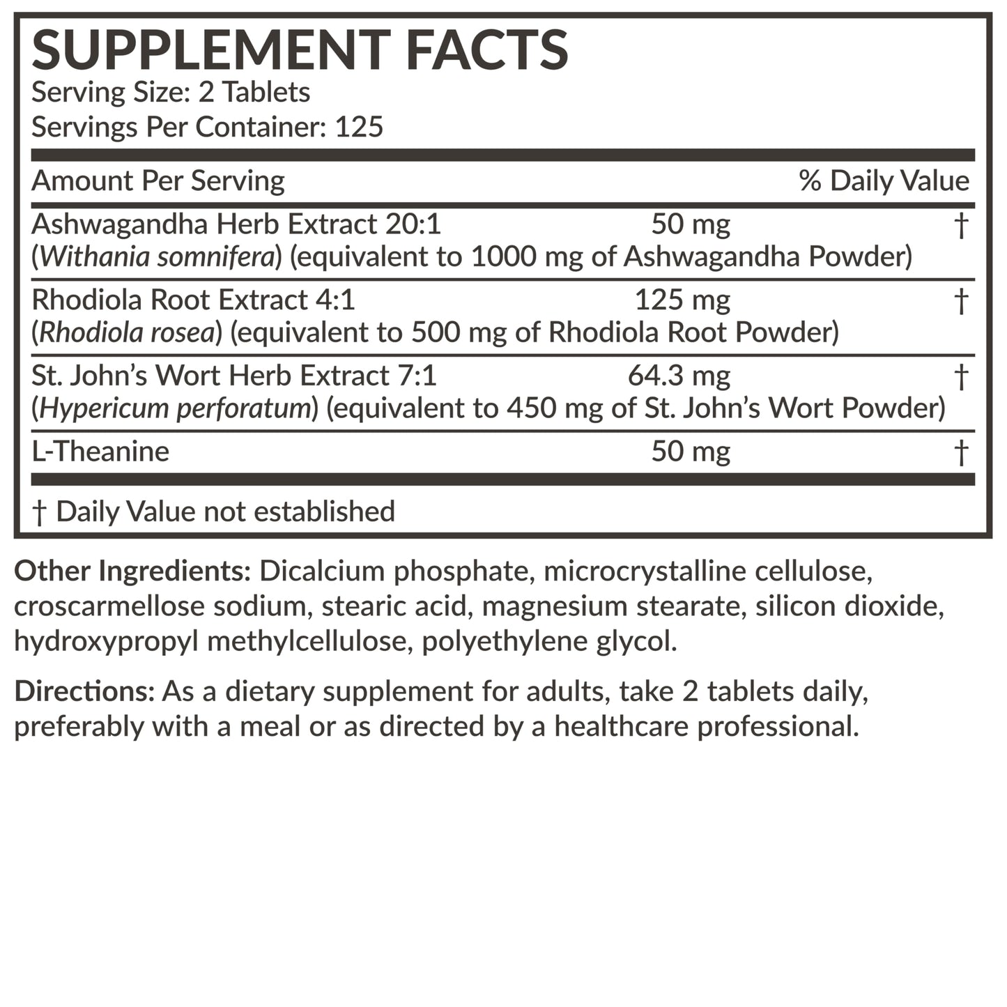 Futurebiotics Chill Pill + Ashwagandha, Rhodiola, St. John’s Wort, & L-Theanine 2000 MG per Serving - Non-GMO, 120 Vegetarian Tablets