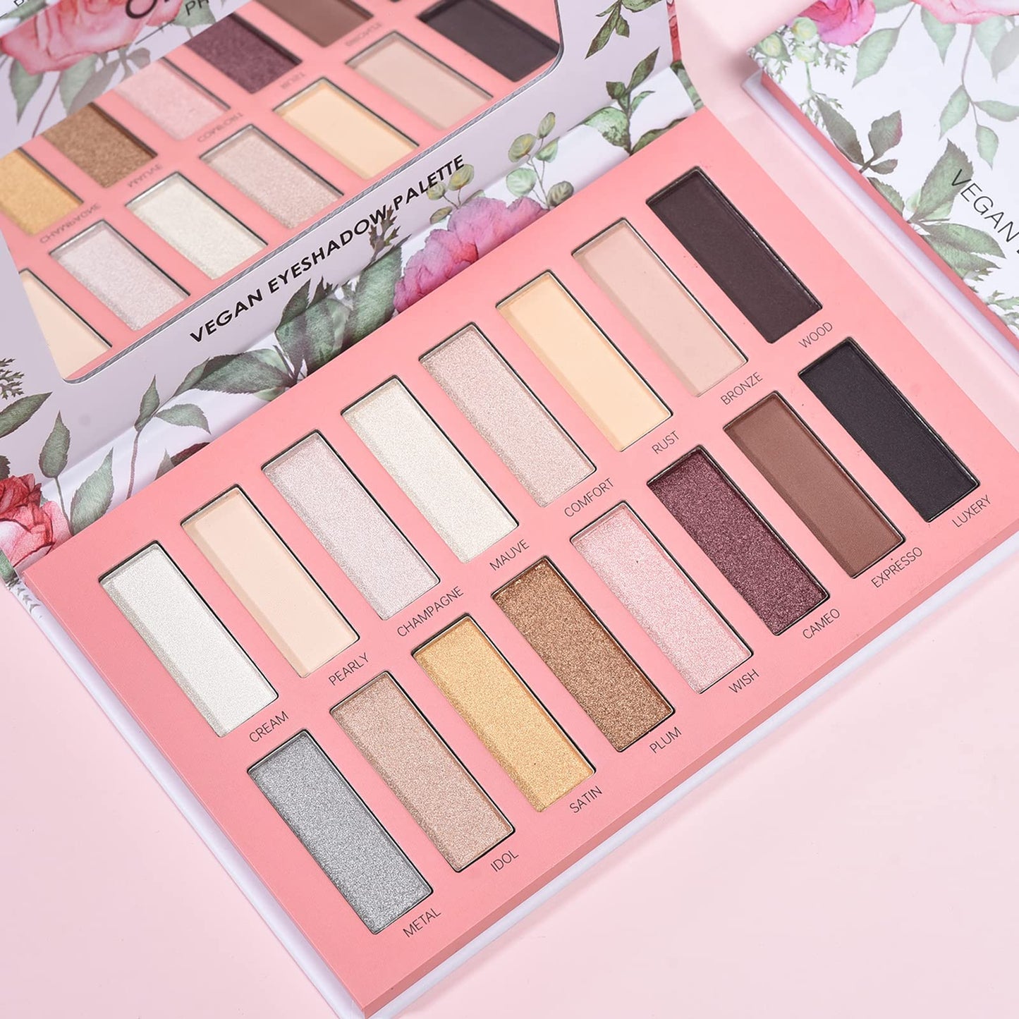 ORGANIC MAKEUP 💄 ONLYBETTER Vegan Eyeshadow Palette, Nude Eyeshadow Palette, 16 Shades Organic Eyeshadow palette high pigmented eyeshadow palette Colorful Eyeshadow Palette Long Lasting Nude Eyeshadow Shimmer Palette