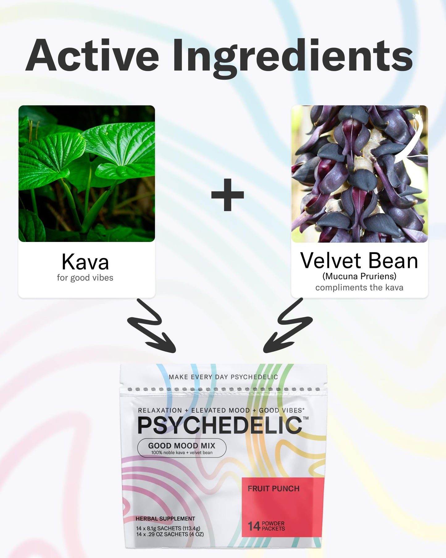 Easy Alcohol Alternative with Buzz - Calming Kava Drink Mix (14x5.5g) Flavored Kava Powder - Calming Drink Powder Packets - Easy Open Single Serving Drinks - 14 Calm Packets - Grape