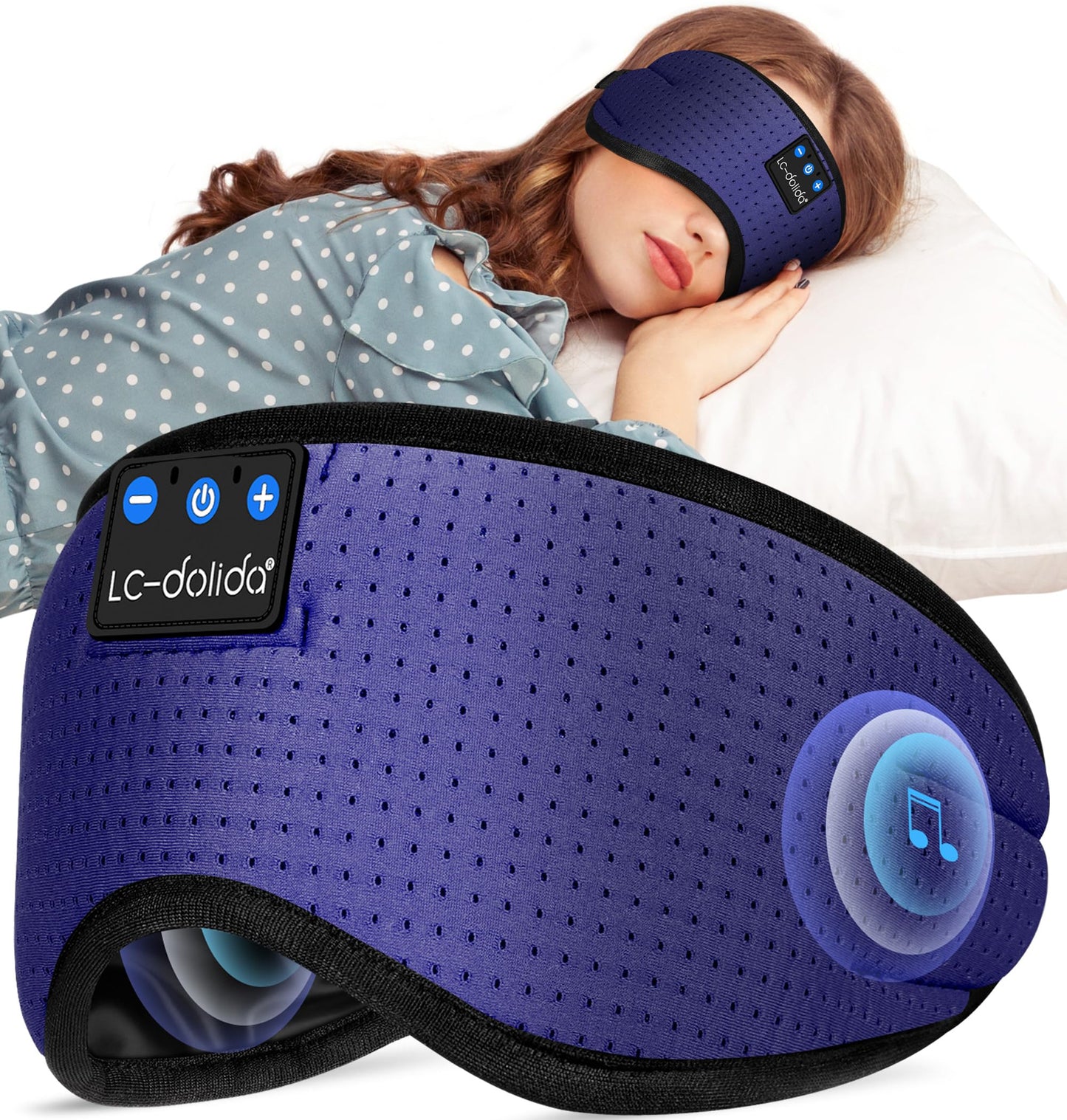 Lucid Dreaming Sleep Headphones, 3D Sleep Mask Bluetooth Wireless Music Eye Mask, Sleeping Headphones for Side Sleepers Sleep Mask with Bluetooth Headphones Ultra-Thin Stereo Speakers Perfect for Sleeping