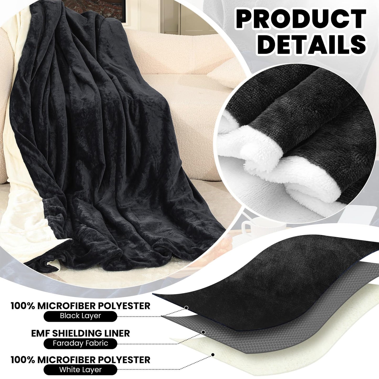 EMF Blanket Protection Blocks EMF Waves So Your Dreams Aren’t Hijacked By Deceptive Frequencies. Two Sided Reversible Can Use for Beds or Couches Great For Travel Blocks ELF Waves. ☢️
