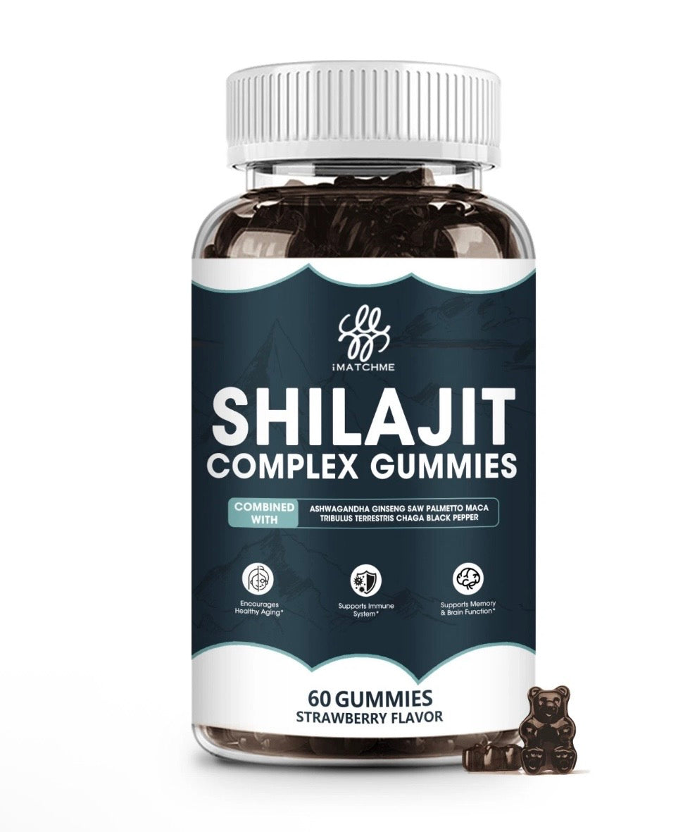 Shilajit Complex Gummies with 85+ Trace Mineral & Fulvic Acid Supports Energy and Immune System.