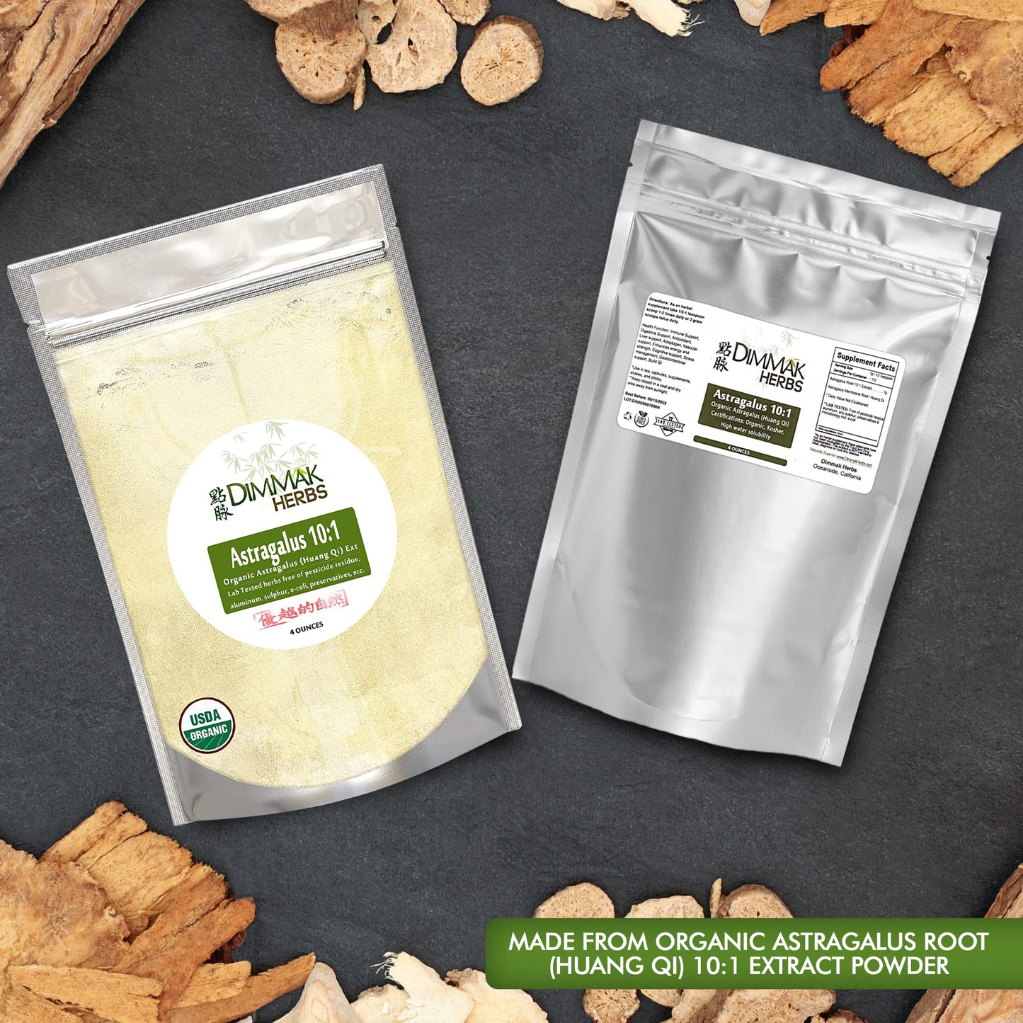 Organic Astragalus 10:1 Extract Powder | Huang Qi Concentrate for Kidney, Blood Sugar, Immune Support, Protection against cell damage.