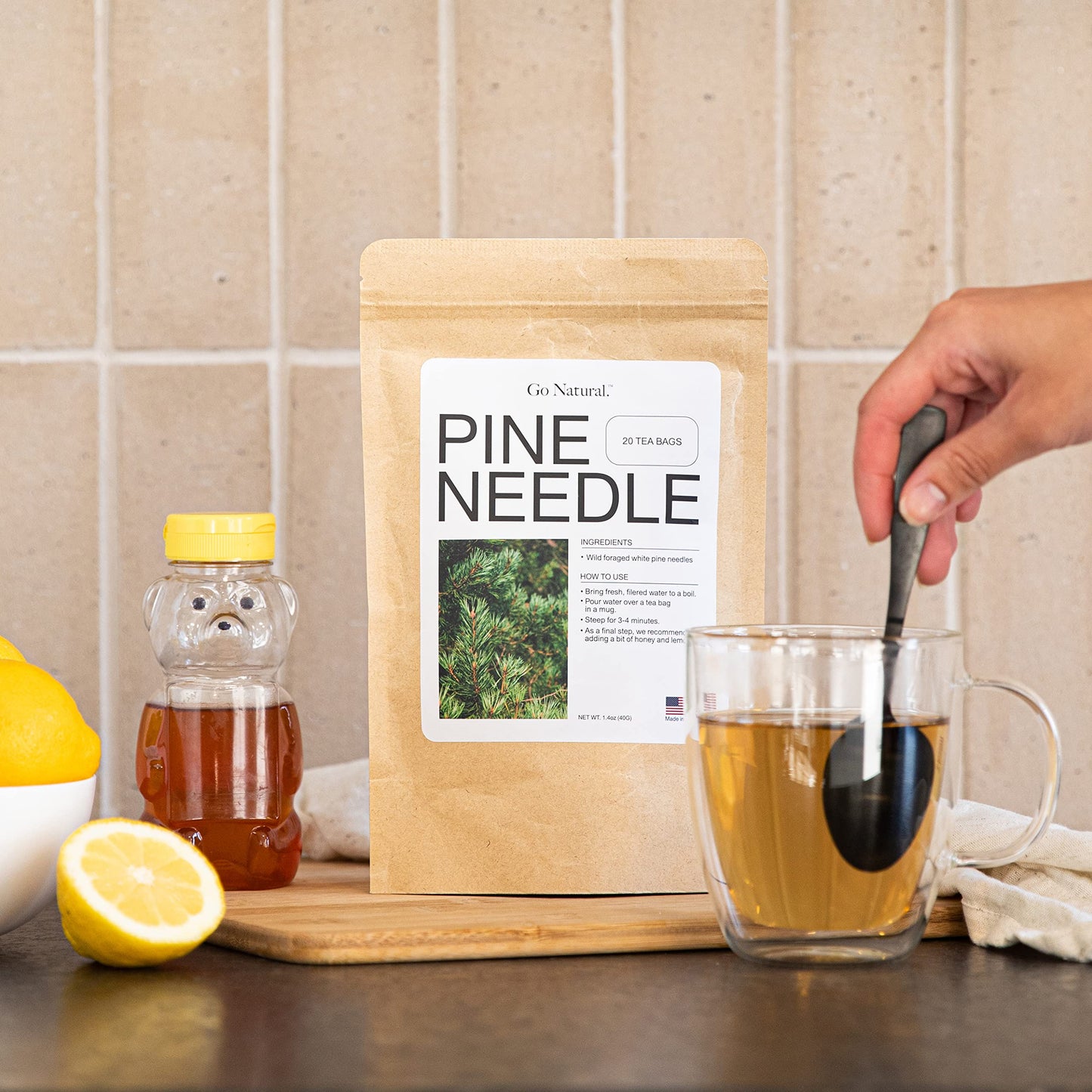 Pine needle tea, great for detoxing the covid vaccine wild-foraged in the USA, picked from northern white pines | Protects against infection, strengthens immunity, high in antioxidants, natural suramin