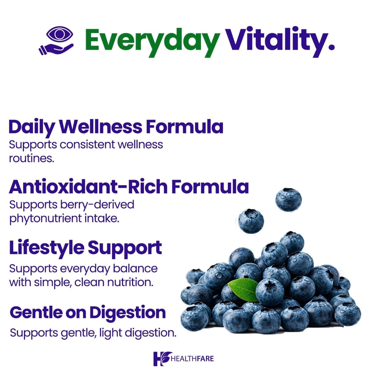 Bilberry Extract Supplement - 1200MG, Relieves Eye Fatigue, Supports Vision Health, Antioxidant