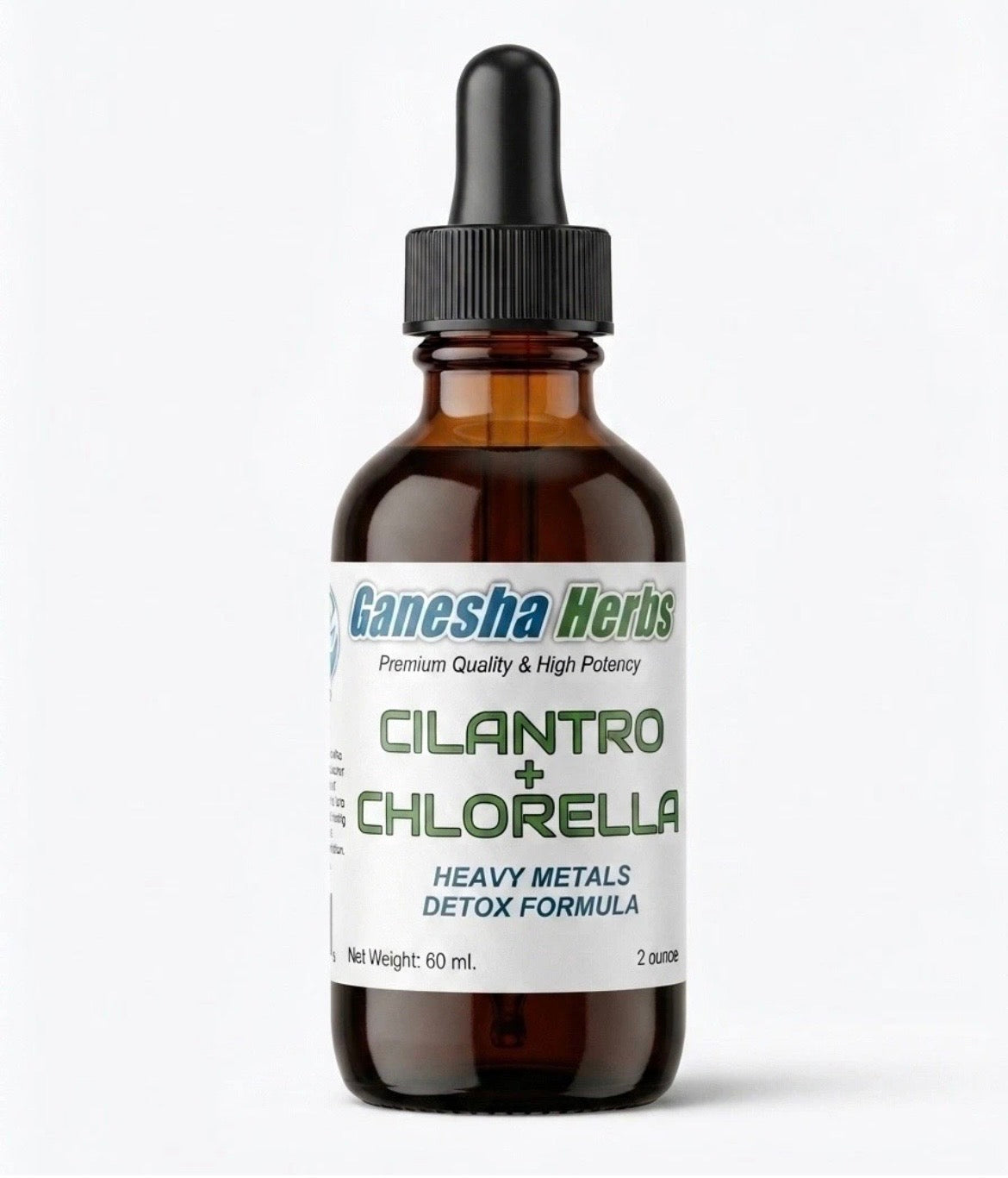 HEAVY METAL DETOX FORMULA - CILANTRO + CHLORELLA LIQUID TINCTURE 2 OZ. CHELATION