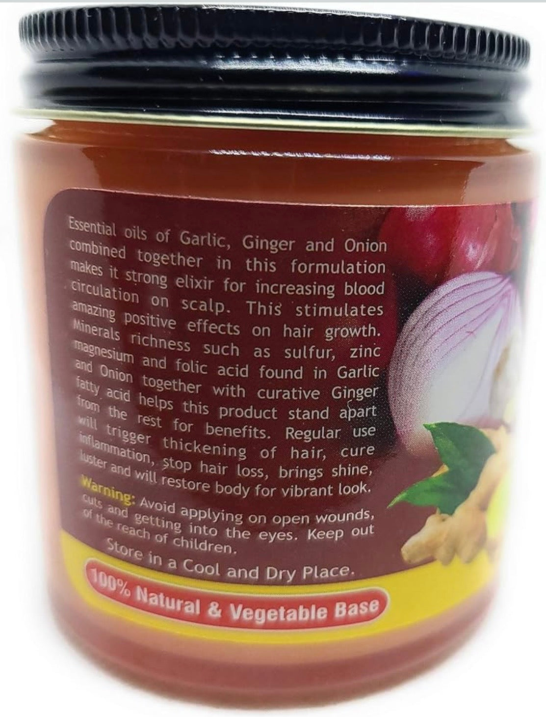 Organic Garlic Oil and Ginger with Onion Extracts Hair Pomade Regrow Thinning Hair Nourish The Scalp.