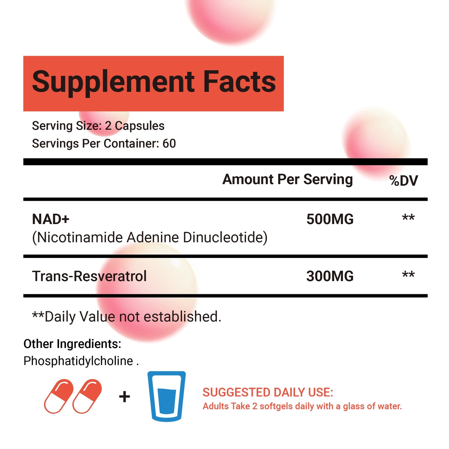 Liposomal NAD+ - with Trans-Resveratrol - Anti-Aging, Energy, Focus, Supporting Cell Health - 120 Capsules