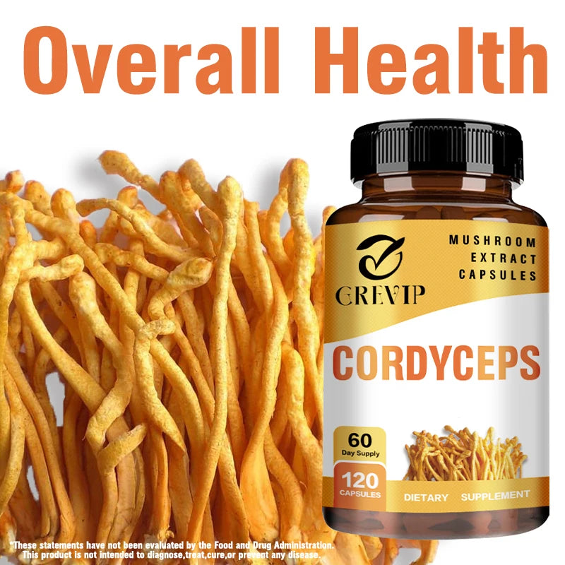 Cordyceps Supplement - Brain Health for Memory and Focus, Relief Stress, Better Mood - 120 Capsules