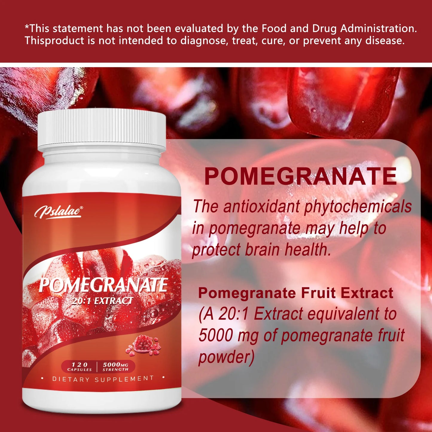 Pomegranate Extract Capsules - for Heart Health and Joint Support, Antioxidant - 120 Capsules