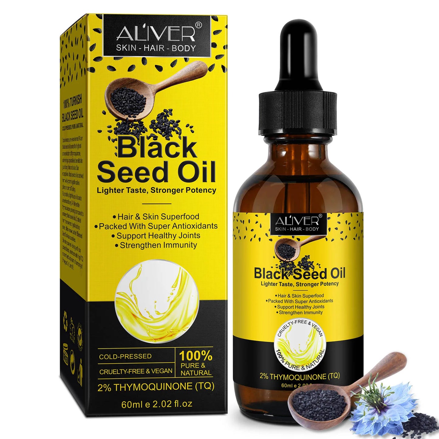 Turkish Black Seed Oil Nigella Sativa Cancer Fighting Exceptionally Thymoquinone With Antioxidants Healthy Joints Hair Skin Strengthen Immunity