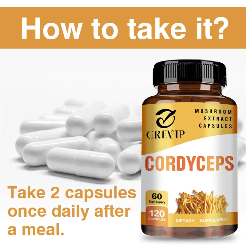 Cordyceps Supplement - Brain Health for Memory and Focus, Relief Stress, Better Mood - 120 Capsules