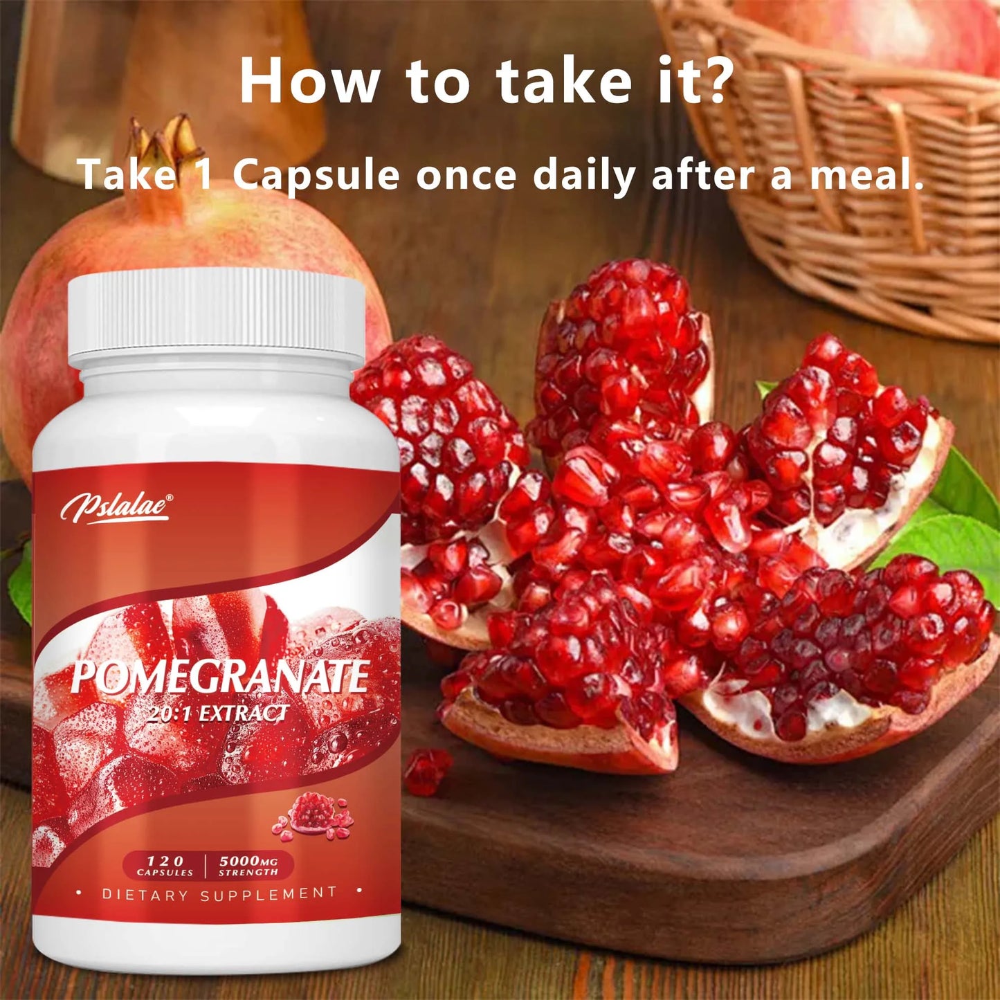 Pomegranate Extract Capsules - for Heart Health and Joint Support, Antioxidant - 120 Capsules