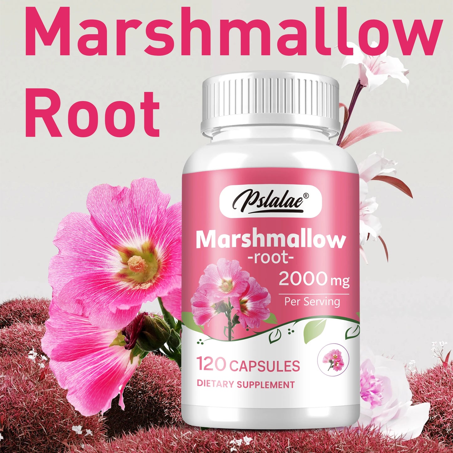 Marshmallow Root - Lung Cleanser, Digestive and Respiratory Health, Skin Health - 120 Capsules