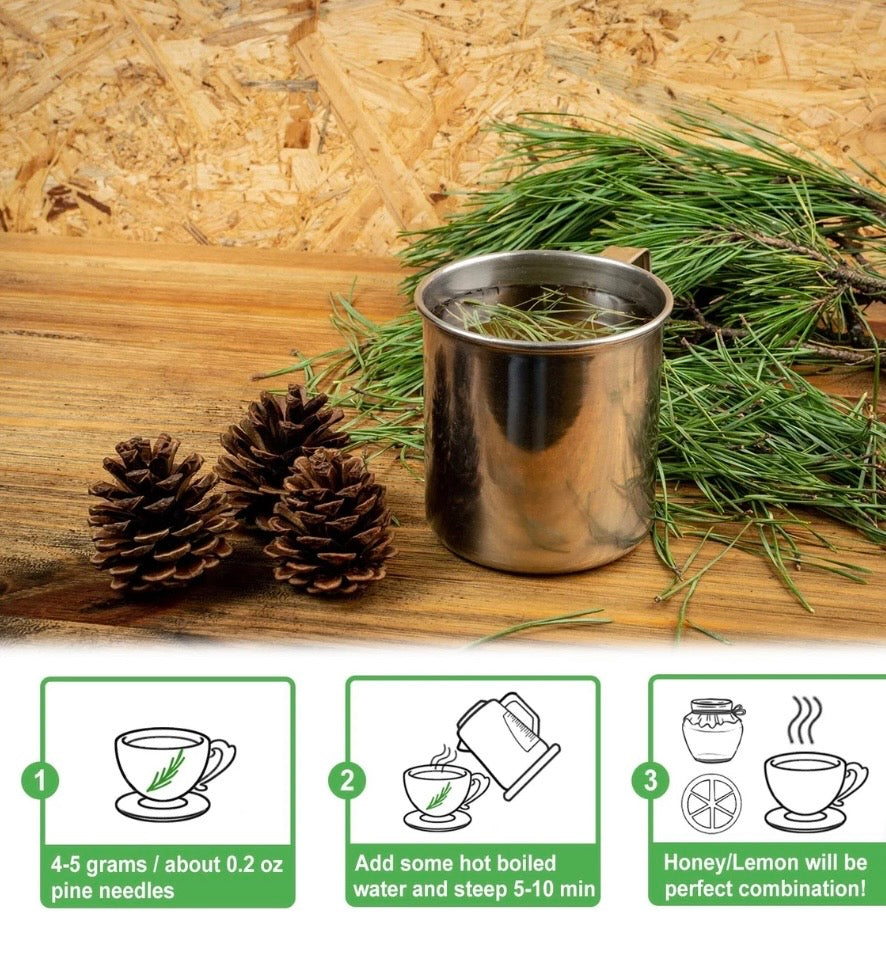 Loose White Pine Needle Tea, Great For Detoxing The Covid Vaccine wild-picked from northern white pines | Protects against infection, strengthens immunity, high in antioxidants, natural suramin Vitamin C