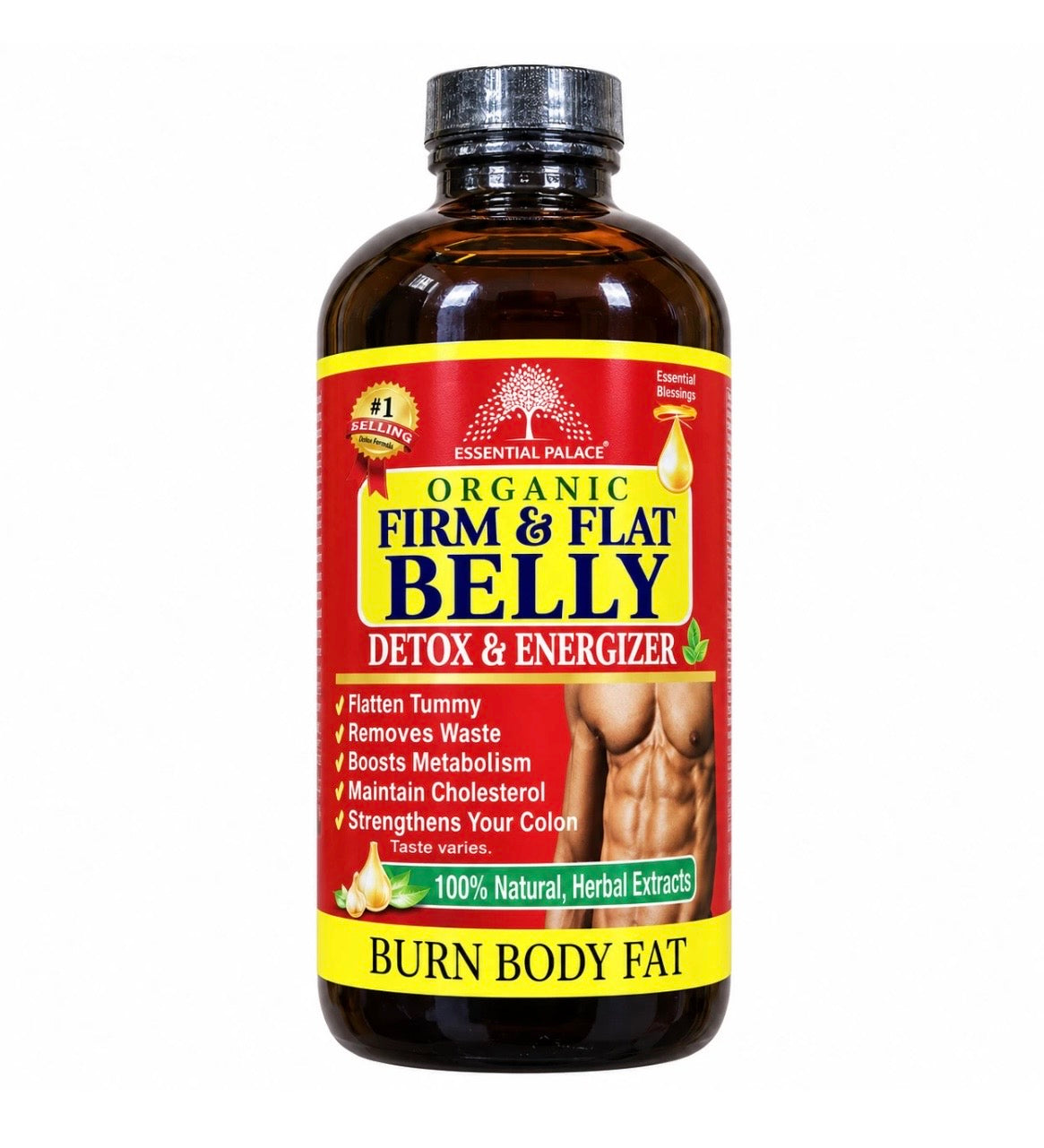 Essential Palace Organic Flat belly 16oz Slims Waistline & Cleanses Gut Removes Waste, Supports Colon Ease Bloating.