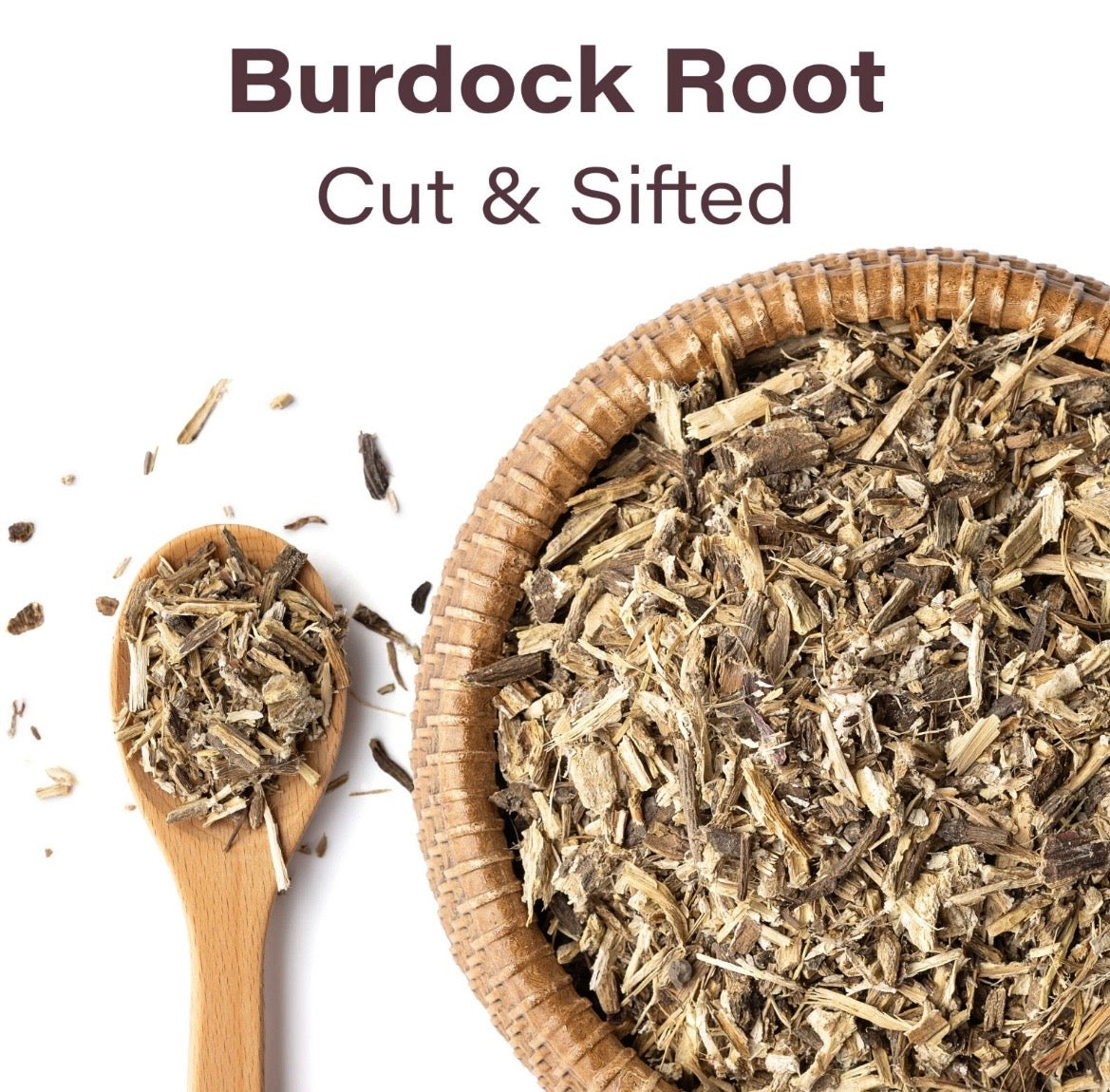 Burdock Root Loose Cut & Sifted 8oz great for digestion, rich in antioxidants contains quercetin, luteolin, and phenolic acids that protect cells from free radical damage.