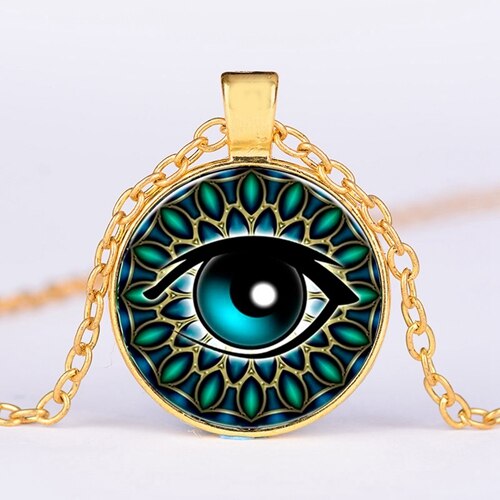 Egyptian Gods Power Eye Necklace Eye Of Horus Amulet Symbol Pendant Necklace Women Men Mandala Egyptian Jewelry ojo de horus